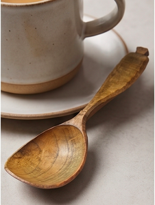 Ensemble élégant de cuillères à soupe et à aliments en bois avec manche confortable, parfait pour la vaisselle de mariage, la table à manger à la maison, les ensembles de couverts. - Product Image 3