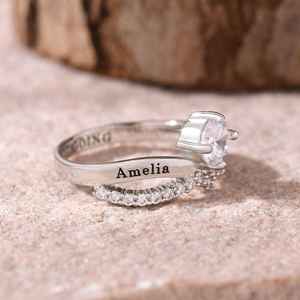 Anillo de Graduación Universitario Personalizado BOJ School Ring 056, Anillo de Colegio Secundario para Ella, con Piedra de Nacimiento, Plata 925, ¡Oferta! - Product Image 2