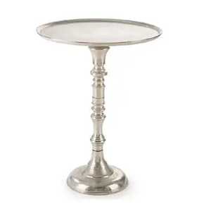 Silver Aluminum Tall Martini <b>Side</b> <b>Table</b> <b>Round</b> Metal Pedestal End <b>Table</b> Luxury Drink <b>Table</b> for Living Room Hotel Lounge Furniture - Product Image 4