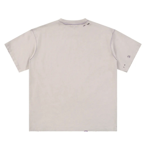 High Quality 100% Cotton 240GSM Men's T-Shirt O-Neck Plain Blank Distressed Reversible Wearable Unisex Casual Oversized T Shirt - Product Image 3