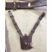 Sangle de ceinture OEM Sword Frog Cross Strap Sam Brown en cuir de vachette, accessoires de ceinture 2,25 pouces, réglable de 28 à 58 pouces, boucle en laiton, pour cérémonie et défilé