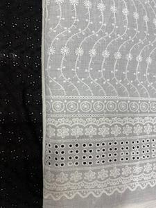 <b>White</b> Embroidered Georgette Tulle <b>Lace</b> Fabric Floral Eyelet Textile for Wedding Dress and Garment - Product Image 3