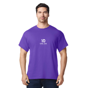 เสื้อยืดผู้ชายผ้าฝ้าย แขนสั้น คอกลม สวมใส่สบาย แฟชั่นเรียบง่าย สีม่วงไลแลค - Product Image 2