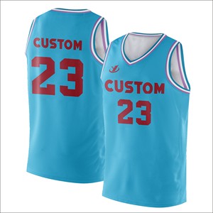 Camiseta de baloncesto personalizada para hombre, cuello en V, sin mangas, número de equipo 23, ropa deportiva azul - Product Image 1