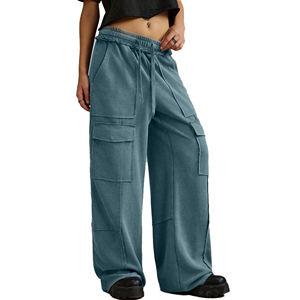 <b>Women's</b> High Waist Jogger <b>Leggings</b> Full Length Solid Color Stretch Knitted Pants With Pockets All Seasons Wear - Product Image 6