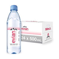Eau minérale naturelle Evian Premium 500ml, pack de 24 pour la distribution en gros