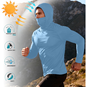 Camiseta de Pesca con Capucha para Hombre, Protección Solar UPF 50, Manga Larga, Secado Rápido, con Máscara Facial, ODM OEM, Venta al Por Mayor 2026 - Product Image 4