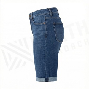 Plus Size Women <b>Denim</b> Shorts <b>Stretch</b> High Waist Ripped Vintage Button Washed Casual Summer Fashion Customized Color Style - Product Image 3
