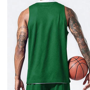 Uniforme de basketball réversible, logo d'équipe personnalisé, plaque nominative, impression par sublimation, broderie, applique 3D, sans manches, 100% - Product Image 6