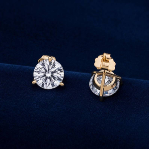 <b>Moissanite</b> Round Stud <b>Earrings</b> Solitaire Diamond Look Luxury Womens Fine Jewelry Bridal Wedding Gift Sparkling <b>Earrings</b> - Product Image 6