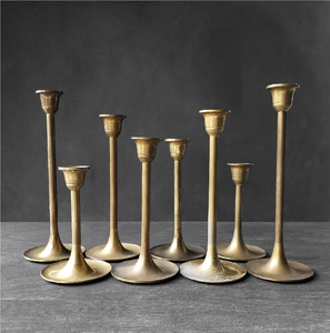 Chandeliers en laiton, porte-bougies piliers pour décoration de table de mariage, artisanat, porte-bougie en laiton - Product Image 1