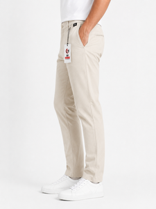 Pantalones Oxford Casuales para Hombre Fly Humble, Color Beige, Corte Recto, Cintura Media, Cierre de Botones, Ligeros, Transpirables, de Lona, Estilo Veraniego - Product Image 2