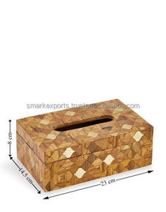 Elegant Wooden Tissue <b>Box</b> <b>with</b> Hinge <b>Lid</b> Handmade Napkin Storage Case Easy Refill Tissue Holder for Home Office Tabletop <b>Decor</b> - Product Image 6