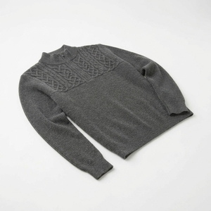 Sudadera de Moda para Hombre, Color Sólido, Casual, con Cuello Alto y Cierre de Cremallera 1/4, Manga Larga, 320gsm - Product Image 2