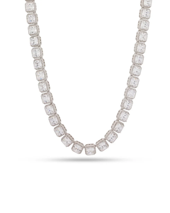 18K Gold Plated Princess Cut Cubic Zirconia <b>Statement</b> <b>Necklace</b> Geometric Hip Hop Chain Unisex Party Jewelry - Product Image 3