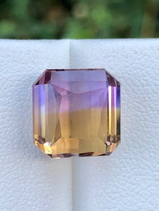 Piedra preciosa suelta de ametrina natural en forma de octágono, piedra de cuarzo bicolor para la elaboración de joyería fina. - Product Image 1