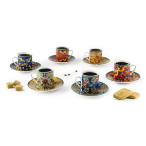 Set di 6 Tazze da Caffè Excelsa con Piattini Trinacria 7 Cl in Porcellana - Product Image 2
