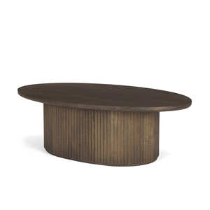 Table basse ovale en bois cannelé - Product Image 3