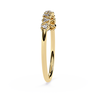 แหวนเพชรทรงกลมแบบเรียงซ้อนสำหรับผู้หญิง ทองคำแท้ 14k เหมาะสำหรับเป็นของขวัญในโอกาสหมั้น วันครบรอบแต่งงาน - Product Image 4