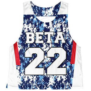 OEM/ODM Reversible Scrimmage Vest Men's Lacrosse <b>Double</b> Sided Mesh <b>Two</b> Color Team Scrimmage Pinnies Wholesale Lacrosse Pinnies - Product Image 3