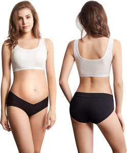 Women Maternity Underwear Pregnancy <b>Panties</b> Mid-Rise Cotton Knitted ODM Seamless Breathable Soft Stretch Belly <b>Support</b> Comfort - Product Image 2