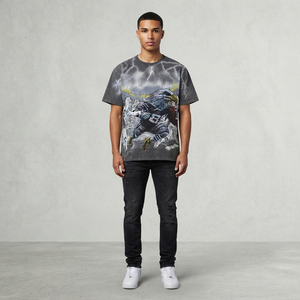 Camiseta con estampado gráfico personalizado, 100% algodón jersey, estilo moderno y holgado, manga corta, unisex, para uso casual de verano. - Product Image 4