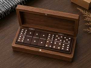 Juego de Dominó Doble Seis de Madera Ecológico Hecho a Mano, Caja de Almacenamiento Magnética, Juego de Mesa Familiar Clásico, Ideal para Viajes, Regalo - Product Image 2