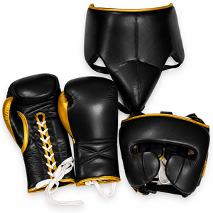 Nuevos Guantes de Entrenamiento de Kick Boxing Profesionales con Cierre de Cordones Dorados y Logotipo Personalizado, Transpirables y de Cuero Genuino - Product Image 6