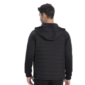 Chaqueta Acolchada con Capucha para Hombre, Cierre de Cremallera, Resistente al Viento, Color Sólido Informal, Relleno de Poliéster, Corte Regular, Ropa de Abrigo para Otoño - Product Image 2