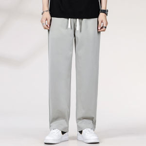 Pantalon de survêtement de luxe pour homme, coupe ample, en coton sergé fin, élégant, personnalisé, décontracté chic, avec poches latérales - Product Image 6