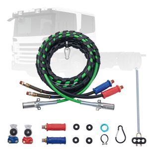 Kit Linee Aria per Camion 12FT, 2 Pezzi, Linee Elettriche ABS a 7 Vie, 3-in-1, 2 Pezzi Gladhands, Freni Manuali per Camion - Product Image 1