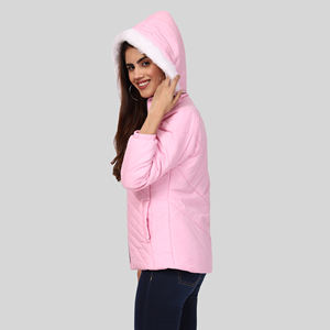 Chaqueta Bomber de Lana Estampada para Chicas, Diseño Moderno, con Capucha, Forro de Lana de Secado Rápido, Chaqueta de Invierno - Product Image 6