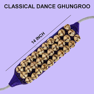 Juego de 16 Campanas Grandes de Danza Kathak Ghungroo, Tres Líneas, Hechas a Mano, de Metal Chapado en Latón, Arte Folclórico, Danza Clásica India - Product Image 6