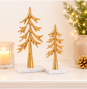 Handmade Aluminium Gold-Plated Christmas <b>Tree</b> Ornament Set Artistic Metal Craft Showpiece For Living Room Office Desk Decor - Product Image 2
