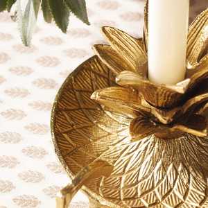 Décoration de table à manger, support de bougie en forme de lotus doré, 18 cm, décoration d'intérieur, support en métal résistant à la chaleur - Product Image 6