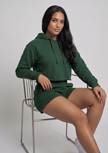 Women Crop Hoodie Shorts Set /Ladies Long Sleeve Crop Winter Jogger Sweat Shorts Set / Women Mid Drawstring Waist Shorts Set - Product Image 4
