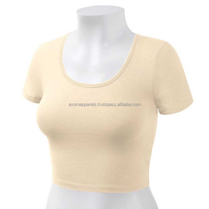 เสื้อครอปท็อปออกกำลังกายสำหรับผู้หญิงไซส์พลัส น้ำหนักเบา เป็นมิตรกับสิ่งแวดล้อม คอกลม ผลิตจากโพลีเอสเตอร์/คอตตอน คุณภาพพรีเมียม ขายดีที่สุด - Product Image 4