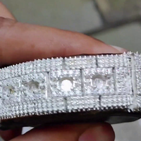 Reloj de Pulsera Mecánico Automático de Lujo de Acero Inoxidable con Esfera de Piedra Exótica y Diamantes Cultivados en Laboratorio, Stonewels Malaquita Ónix Meteorito