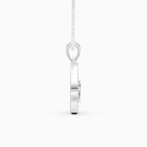 Collar Clásico de Diamantes en Oro Blanco para Mujer, Corte Brillante Redondo, Joyería de Compromiso Certificada, Engaste Pavé - Product Image 1