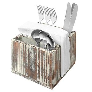 Porte-couverts décoratif en bois pour le rangement dans la salle à manger, ajoutant une chaleur naturelle et une mise en place de table bien organisée - Product Image 6