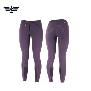 EMPIRE TREND WEARS Women High Waist <b>Full</b> Length Riding Pants Navy Blue Spandex Polyester Four-Way Stretch Zipper Closure Wear - Product Image 5