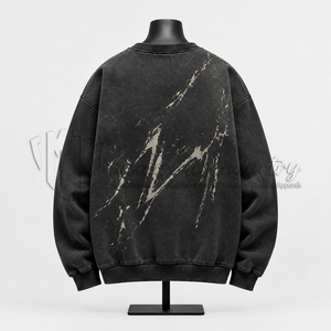 Sudadera de cuello redondo oversize para hombre con efecto tie-dye, corte regular, de algodón French Terry, estilo casual, para otoño, ropa urbana, manga larga - Product Image 2