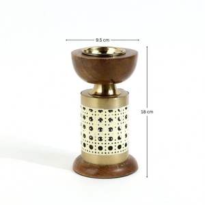 Brûleur d'encens arabe en bois Medkhan Mubkhar Bakhoor avec plateau en bois gravé, modèle AEE-0786, exportations Empire, toutes saisons - Product Image 4