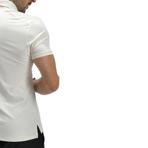 Polo pour homme en tissu gaufré, léger, en polyester et élasthanne, respirant, anti-humidité, coupe ajustée, pour le golf, décontracté, OEM - Product Image 6