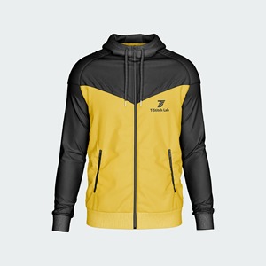 Veste Safari à Capuche pour Homme Vert Olive Imperméable Respirante Coupe-Vent avec Fermeture Éclair et Logo – Idéale pour l'Automne - Product Image 2
