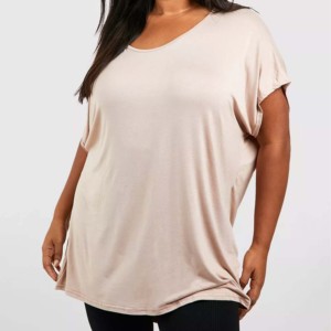 Camiseta de Cuello Redondo Rosa para Mujer, Manga Corta, Color Sólido, Corte Casual, Transpirable, Ecológica, de Secado Rápido, Antiarrugas, 100% Algodón - Product Image 3