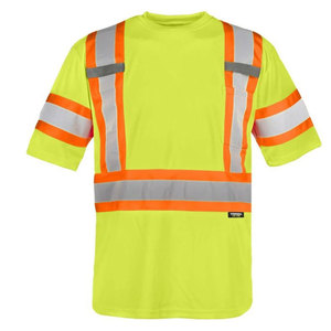 Camiseta de Algodón Transpirable de Alta Visibilidad con Logotipo Personalizable, Ropa de Trabajo de Alta Visibilidad Más Vendida, Ropa de Seguridad de Manga Corta - Product Image 4