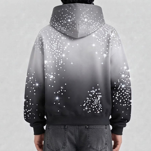 High Quality Wholesale Rate Winter Wear Men <b>Rhinestone</b> <b>Hoodies</b> Drop Shoulder Plain Blank <b>Rhinestone</b> <b>Hoodies</b> For Street Wear - Product Image 2