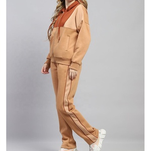 Conjunto Deportivo Informal para Mujer, Estilo Relajado Personalizado, Conjuntos Deportivos para Mujer Más Vendidos, Cremallera Completa con Bolsillos, Colores en Bloques, 2 Piezas - Product Image 4