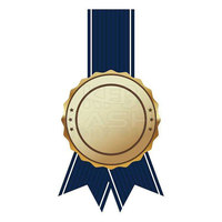 Ensemble de médailles de récompense avec ruban bleu, en acier haute résistance, gravure étanche pour compétitions sportives et récompenses